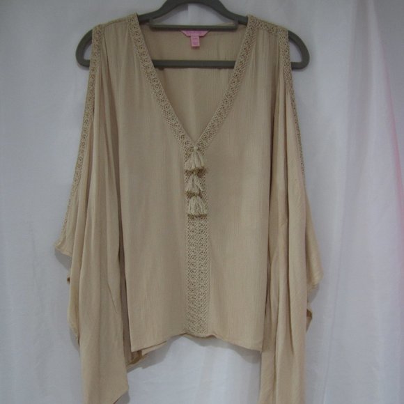 Lilly Pulitzer S M Julietta Top Cold Shoulder - Picture 1 of 9